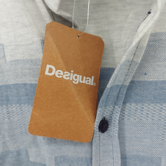 Desigual Men's Blue Button Front Shirt Size Medium - Picture 4 of 10